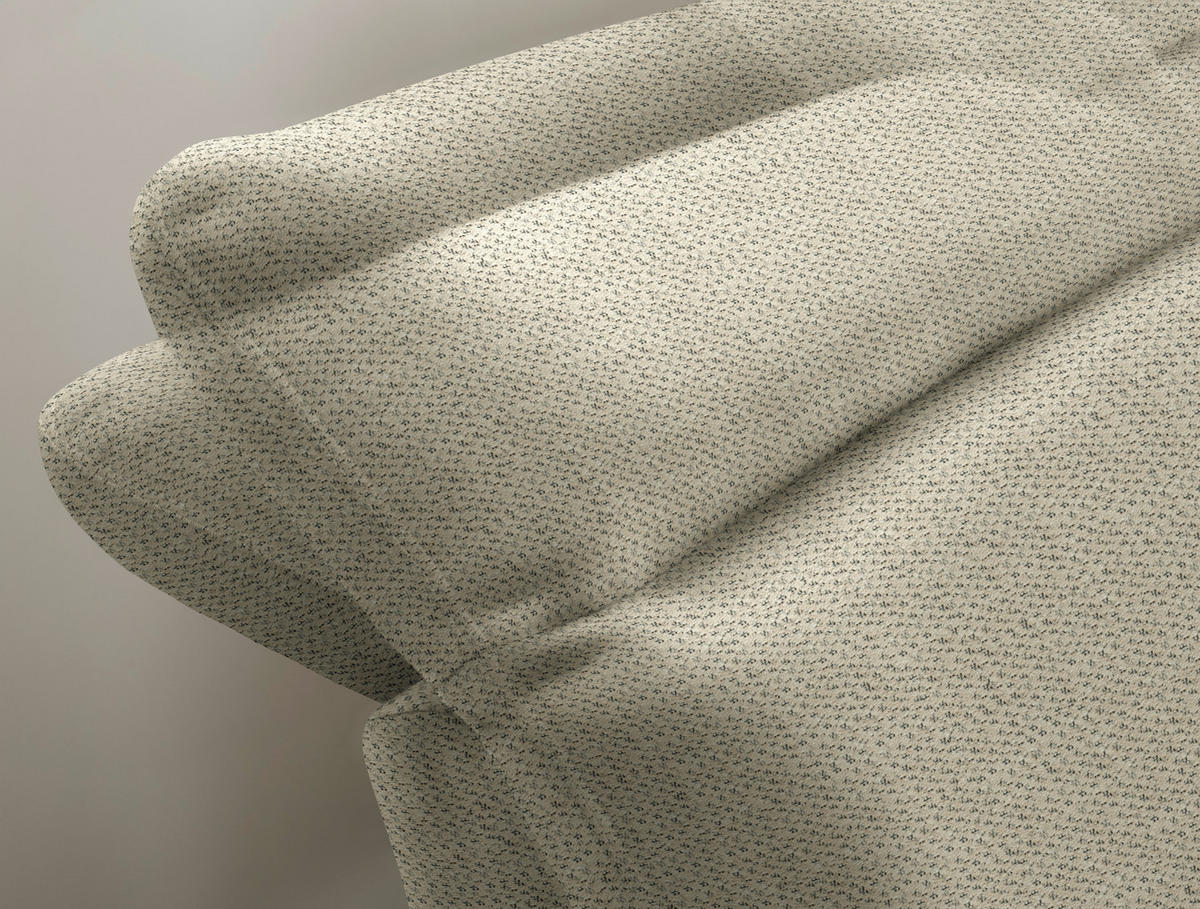 ECKSOFA in Chenille Cappuccino  - Schwarz/Cappuccino, Design, Textil/Metall (288/179-202cm) - Stylife