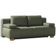 BOXSPRINGSOFA Grün Rückenkissen, Armlehnenkissen, Schlaffunktion, Rücken echt  - Naturfarben/Grün, MODERN, Holz/Textil (205/93/108cm) - Novel