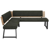 ECKBANK 190/220 cm  in Dunkelgrün  - Dunkelgrün/Schwarz, MODERN, Holzwerkstoff/Textil (190/220cm) - Venda