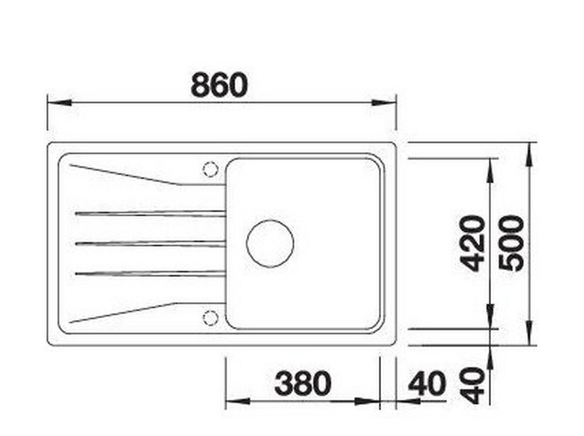 SPÜLE 519671  - Anthrazit, Basics, Stein (86/20,2/50cm) - Blanco