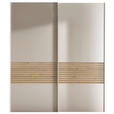 SCHWEBETÜRENSCHRANK  in Champagner, Eiche Bianco  - Eiche Bianco/Champagner, Design, Holzwerkstoff/Metall (200/236/67cm) - Novel