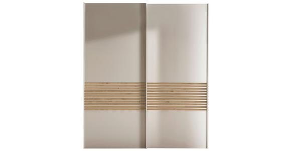 SCHWEBETÜRENSCHRANK  in Champagner  - Eiche Bianco/Champagner, Design, Holzwerkstoff/Metall (200/217/67cm) - Novel