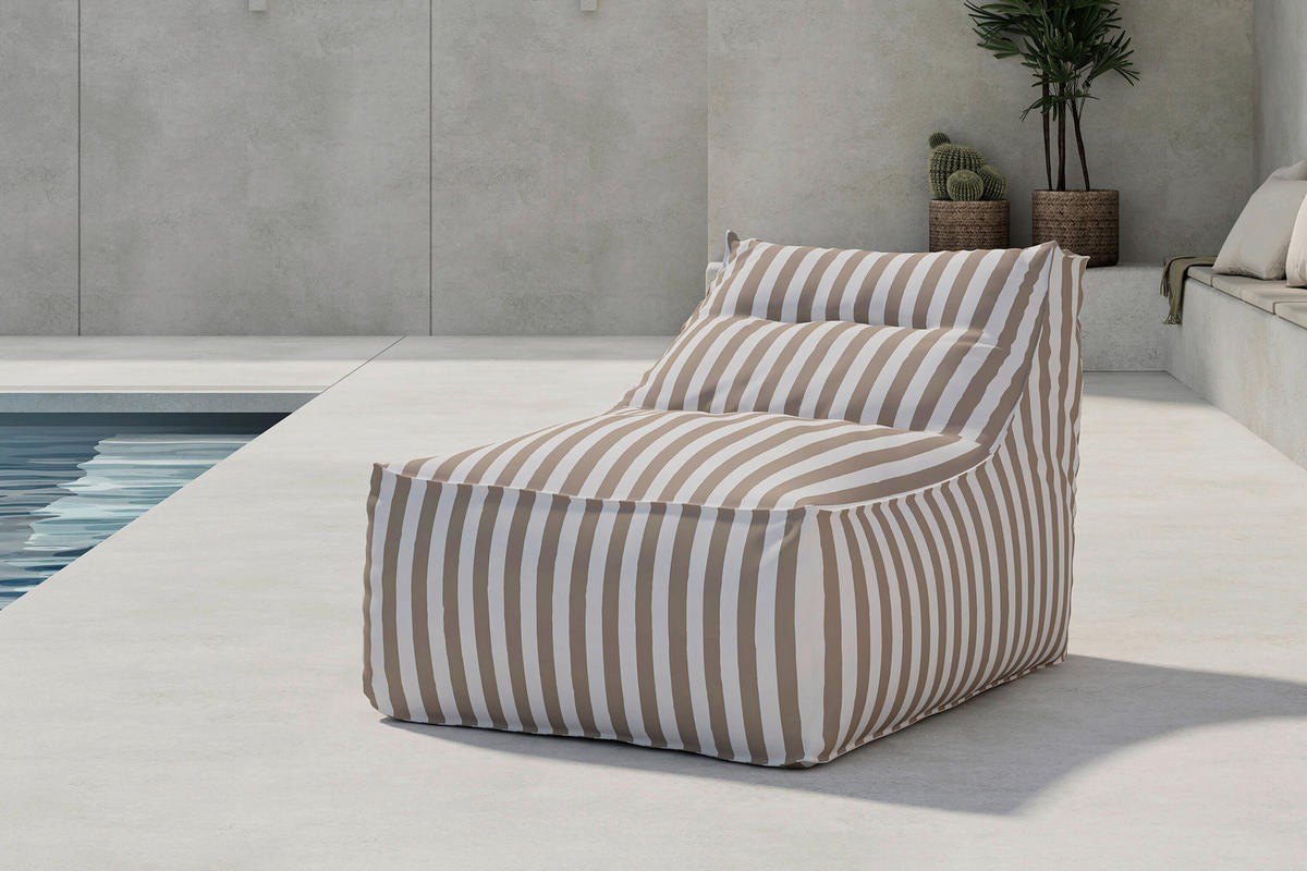 LOUNGESESSEL  - Beige/Weiß, MODERN, Textil (90/83/118cm)