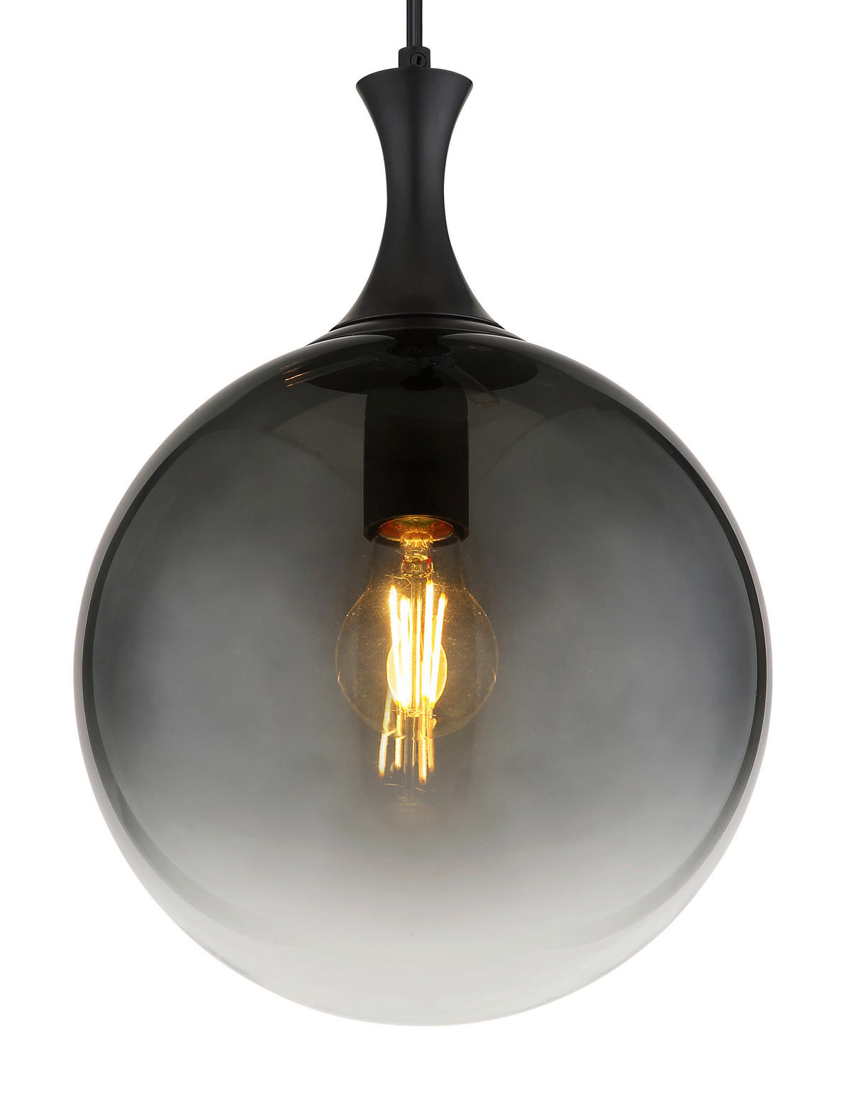HÄNGELEUCHTE 25/141 cm    - Schwarz, Design, Glas/Kunststoff (25/141cm) - Globo