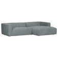 ECKSOFA Hellblau Chenille  - Schwarz/Hellblau, Design, Kunststoff/Textil (280/175cm) - Landscape