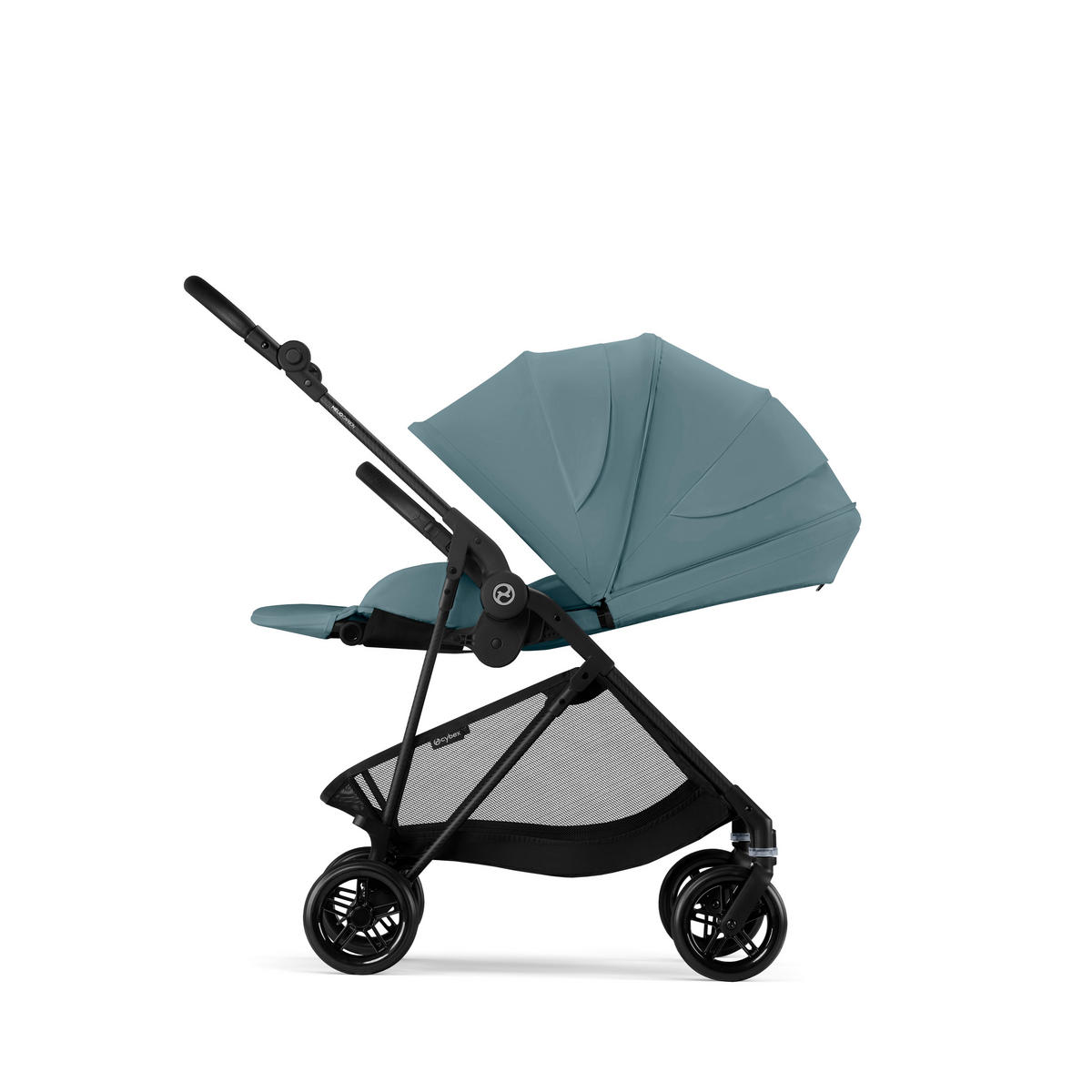 KINDERWAGEN  Melio Carbon  Stormy Blue  - Pastellblau/Schwarz, Basics, Textil/Metall (82-91/49/96,5-107cm) - cybex GOLD