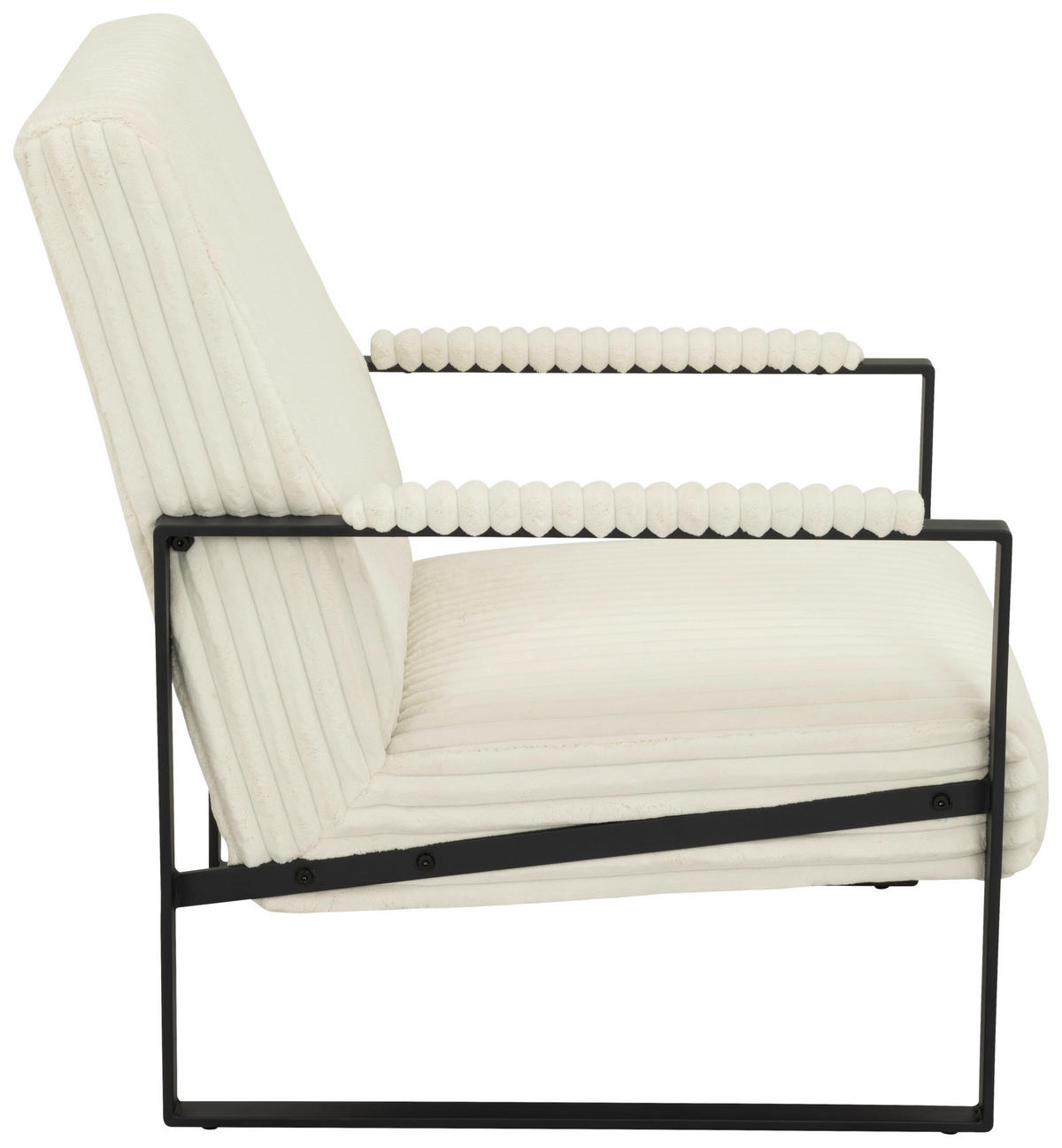 SESSEL Cord Weiß    - Schwarz/Weiß, MODERN, Textil/Metall (70/87/85cm) - P & B