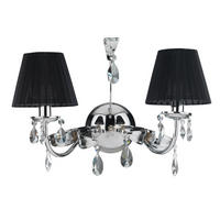 WANDLEUCHTE 46/24/30 cm   - Chromfarben/Schwarz, KONVENTIONELL, Glas/Textil (46/24/30cm)
