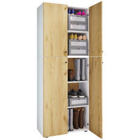 SCHUHSCHRANK Lona  in 70/182/39 cm  - Honigeiche/Weiss, Design, Holzwerkstoff/Kunststoff (70/182/39cm) - MID.YOU