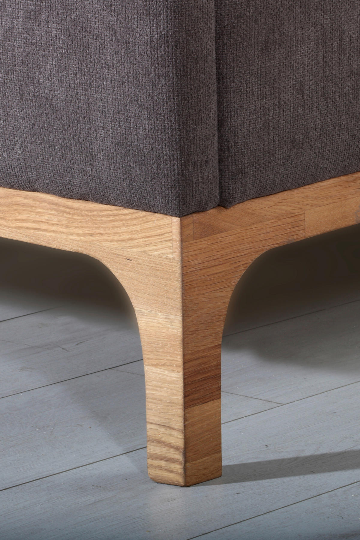 OBLAZINJENA POSTELJA 180 cm   x 200 cm  , les, leseni material barve hrasta, sivorjava  - barve hrasta/sivorjava, Basics, leseni material/les (180/200cm) - Venda