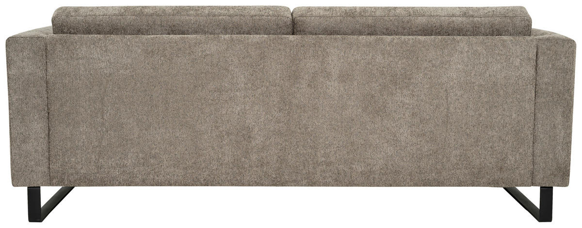 3-SITS SOFFA i chenille beige  - beige/svart, Modern, metall/trä (217/88/88cm) - Hom`in