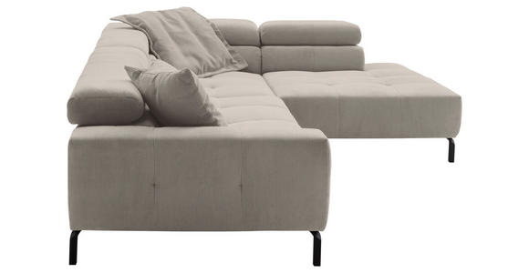 ECKSOFA Sandfarben Feincord  - Sandfarben/Schwarz, KONVENTIONELL, Textil/Metall (311/219cm) - Hom`in