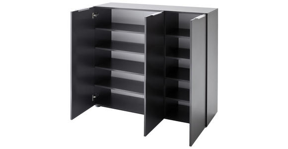 SCHUHSCHRANK 120/101/39 cm - Edelstahlfarben/Anthrazit, Design, Holzwerkstoff/Kunststoff (120/101/39cm) - Carryhome