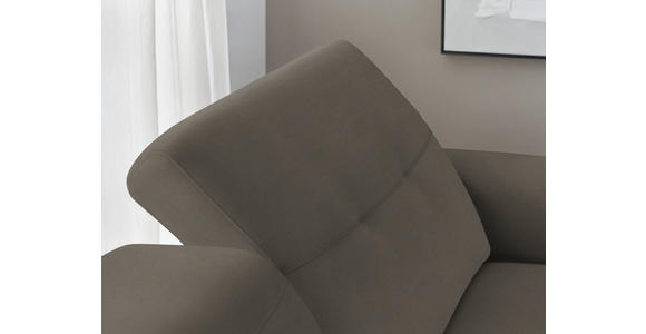ECKSOFA  in Echtleder Graubraun  305/163 cm  - Eichefarben/Graubraun, Design, Leder/Holz (305/163cm) - Novel