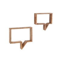 WANDREGALSET  - Naturfarben, Design, Holz (50-40/46-39/13-13cm) - Livetastic
