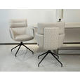 ARMLEHNSTUHL  Stoffauswahl, Sitzfläche 360° drehbar, automatische Rückholfunktion Webstoff  Beige  - Beige/Schwarz, Design, Textil/Metall (62/92/66cm) - Dieter Knoll