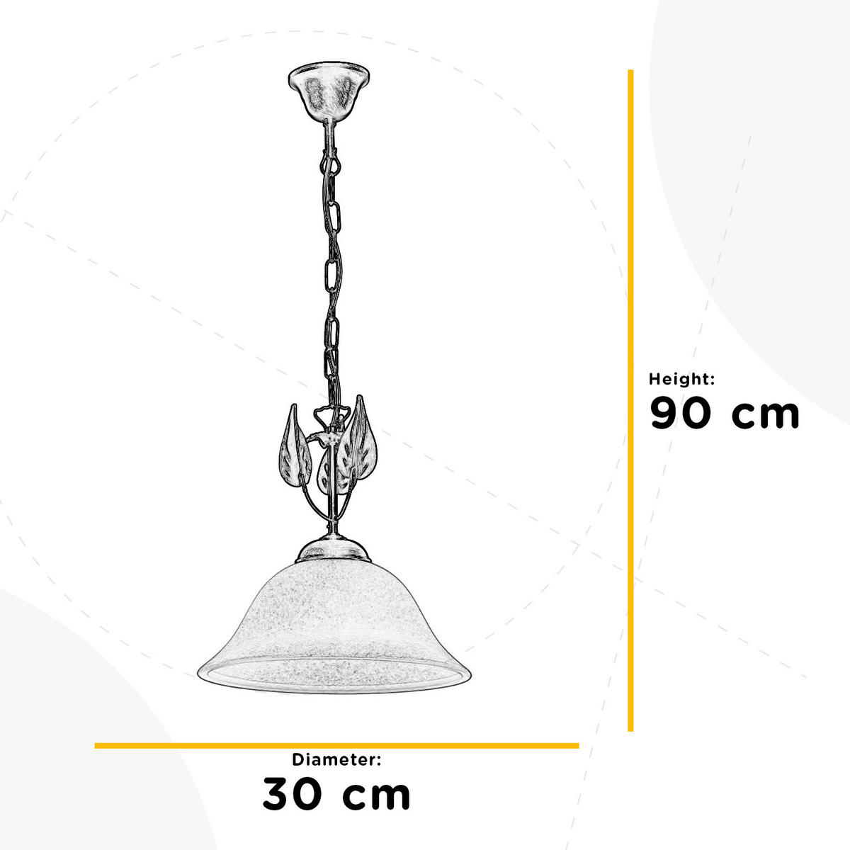 HÄNGELEUCHTE 30/30/90 cm  - Klar/Bronzefarben, KONVENTIONELL, Glas/Metall (30/30/90cm)