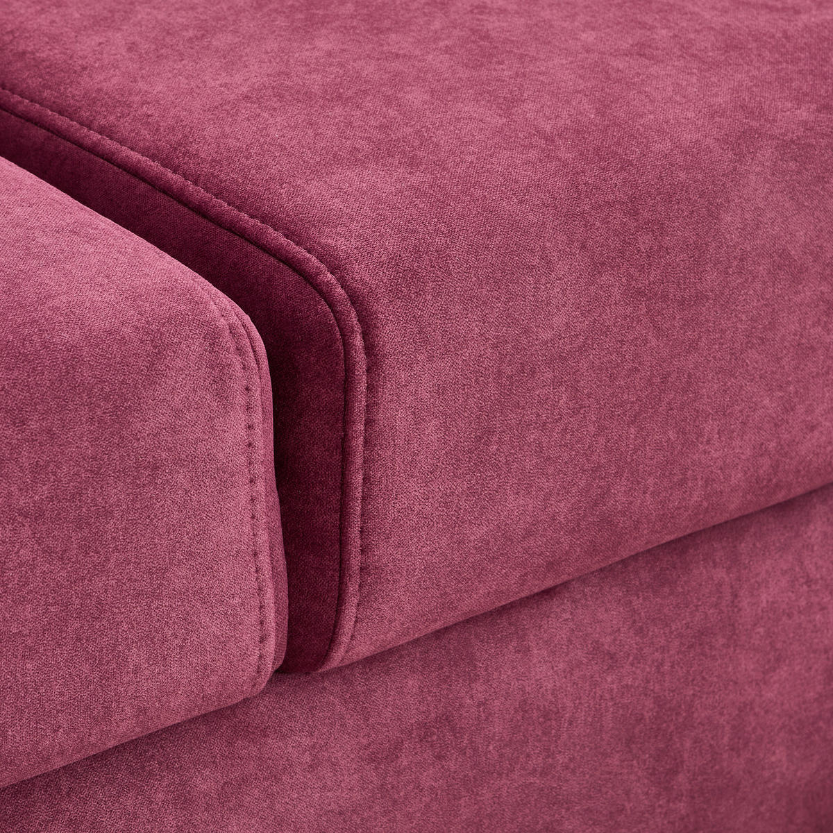 ECKSOFA in Chenille Bordeaux  - Bordeaux/Schwarz, Konventionell, Textil/Metall (257/275cm) - MID.YOU