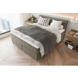 BOXSPRINGBETT 180/200 cm  in Graubraun  - Graubraun/Schwarz, KONVENTIONELL, Textil/Metall (180/200cm) - Carryhome