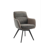ARMLEHNSTUHL  in Eisen Chenille, Jacquard  - Schwarz/Grau, MODERN, Textil/Metall (63/91/68cm) - Livetastic