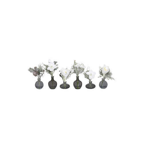 KUNSTBLUME - Weiß/Grau, Basics, Glas/Kunststoff (20cm)