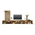 WOHNWAND  in Anthrazit, Eichefarben  403/160/50 cm  - Eichefarben/Anthrazit, Design, Glas/Holz (403/160/50cm) - Dieter Knoll