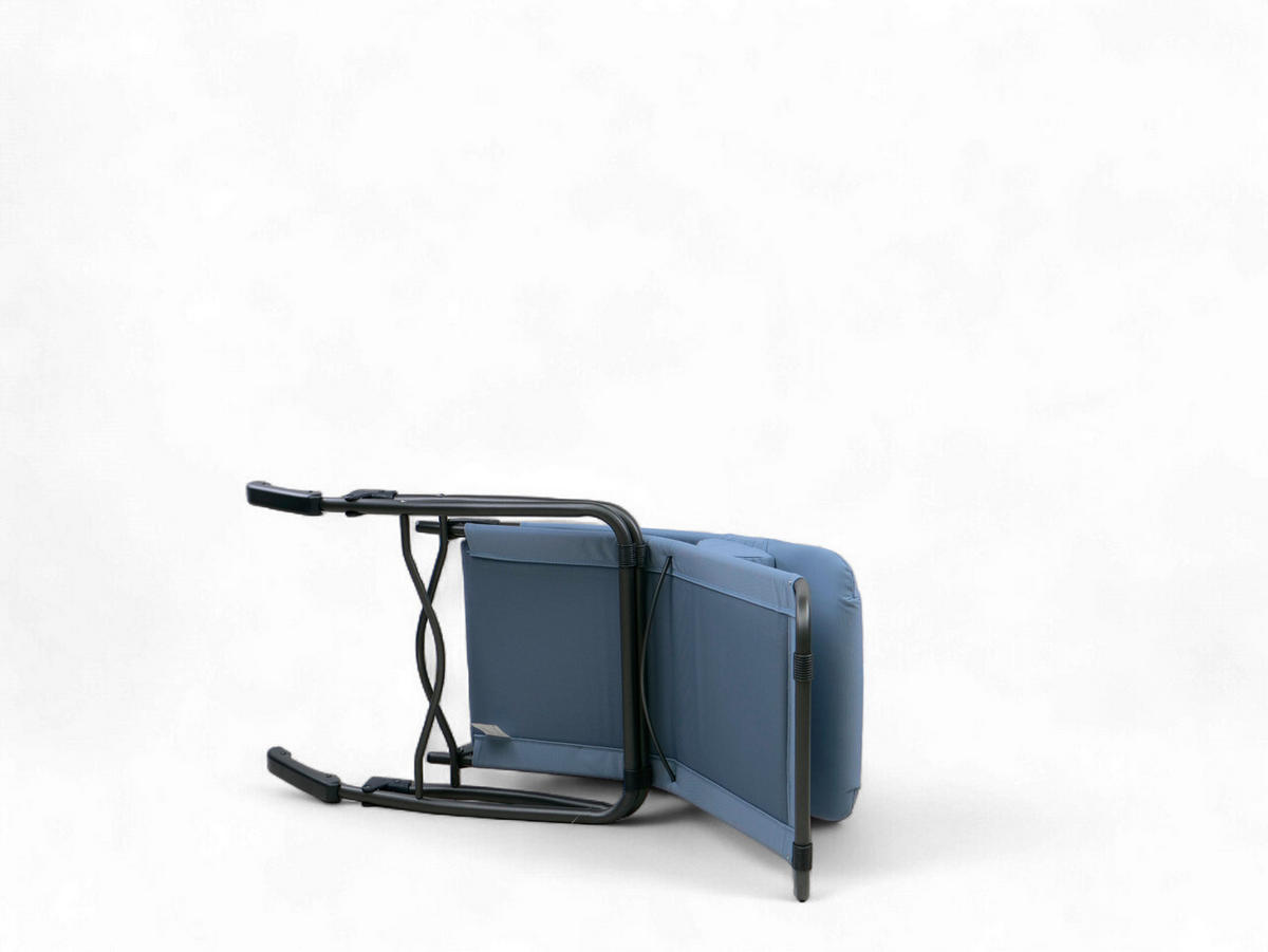 BÄDERLIEGE 69/118/185 cm  - Azurblau/Anthrazit, KONVENTIONELL, Textil/Metall (69/118/185cm)