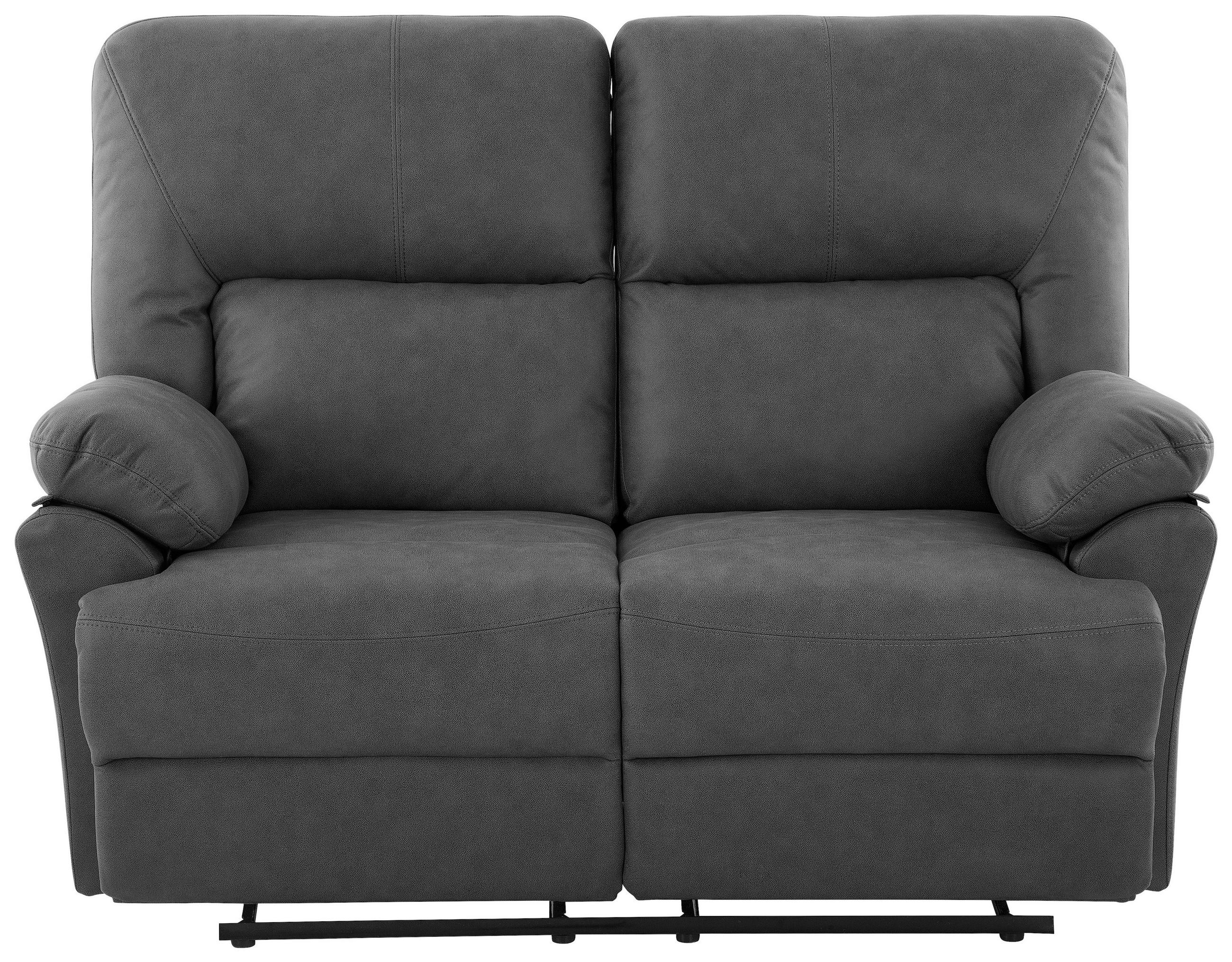 SITZGARNITUR Mikrofaser Grau  - Schwarz/Grau, KONVENTIONELL, Textil/Metall - Livetastic