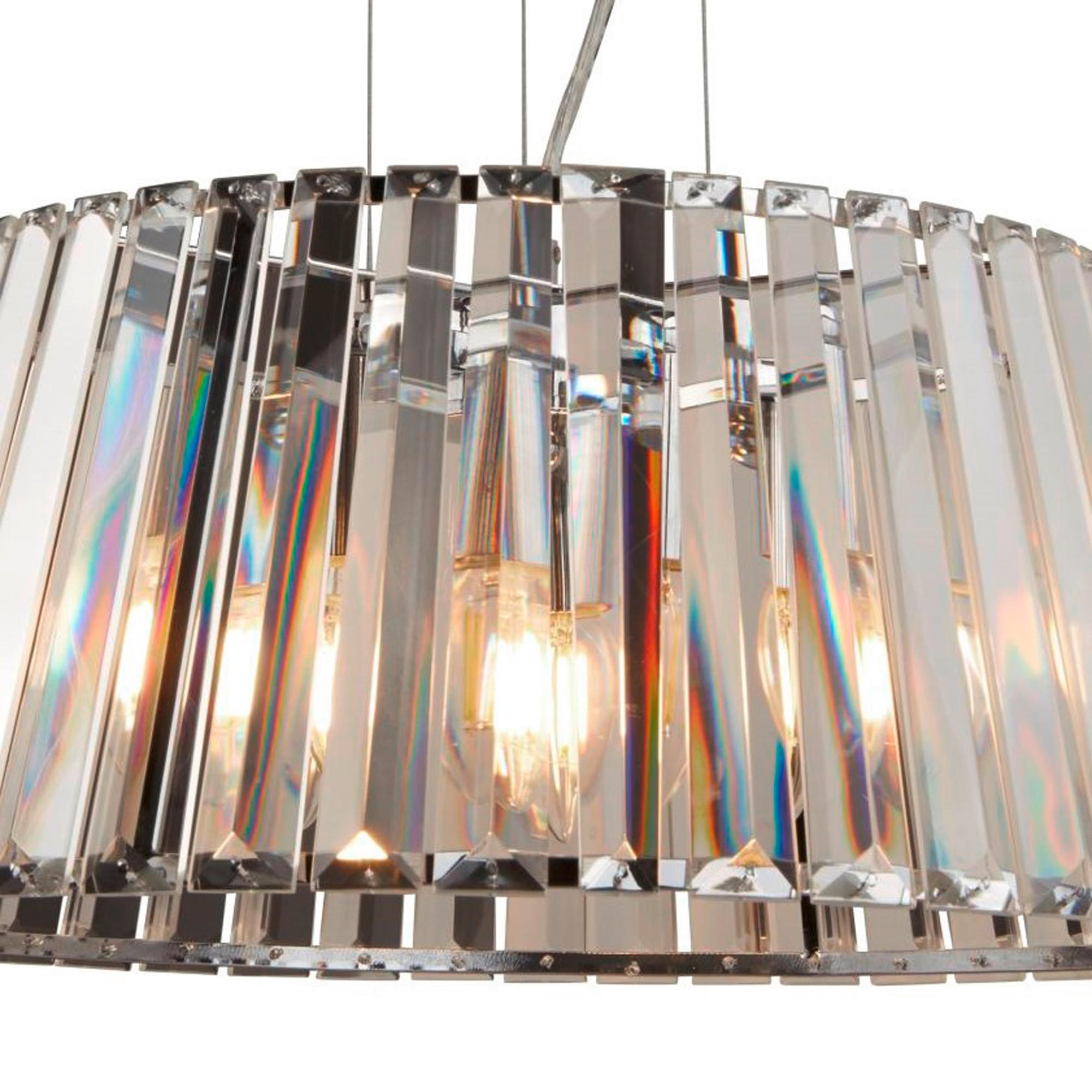 KRISTALL-HÄNGELEUCHTE 47/150 cm   - Chromfarben, Design, Glas/Metall (47/150cm)