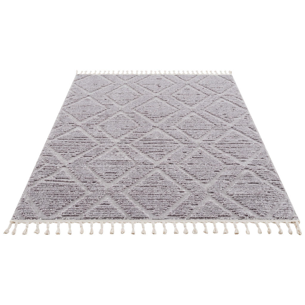 Thumbnail - Novel Webteppich Skagen, Grau, Textil, Boho, rechteckig, 160x230 cm, Oeko-Tex® Standard 100, für Fußbodenheizung geeigne...