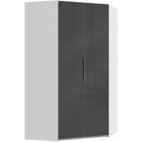 HÖRNSKÅP 120/216/120 cm  - vit/kromfärg, Modern, metall/trämaterial (120/216/120cm) - MID.YOU