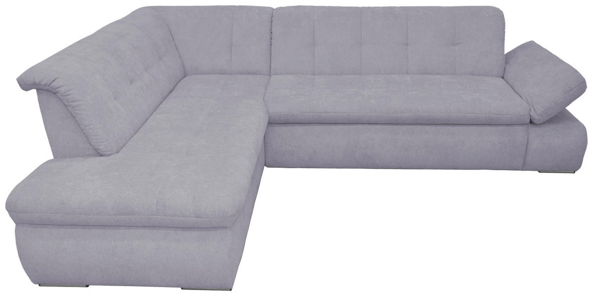 ECKSOFA in Mikrofaser Grau  216/273 cm  - Chromfarben/Grau, KONVENTIONELL, Textil/Metall (216/273cm) - MID.YOU
