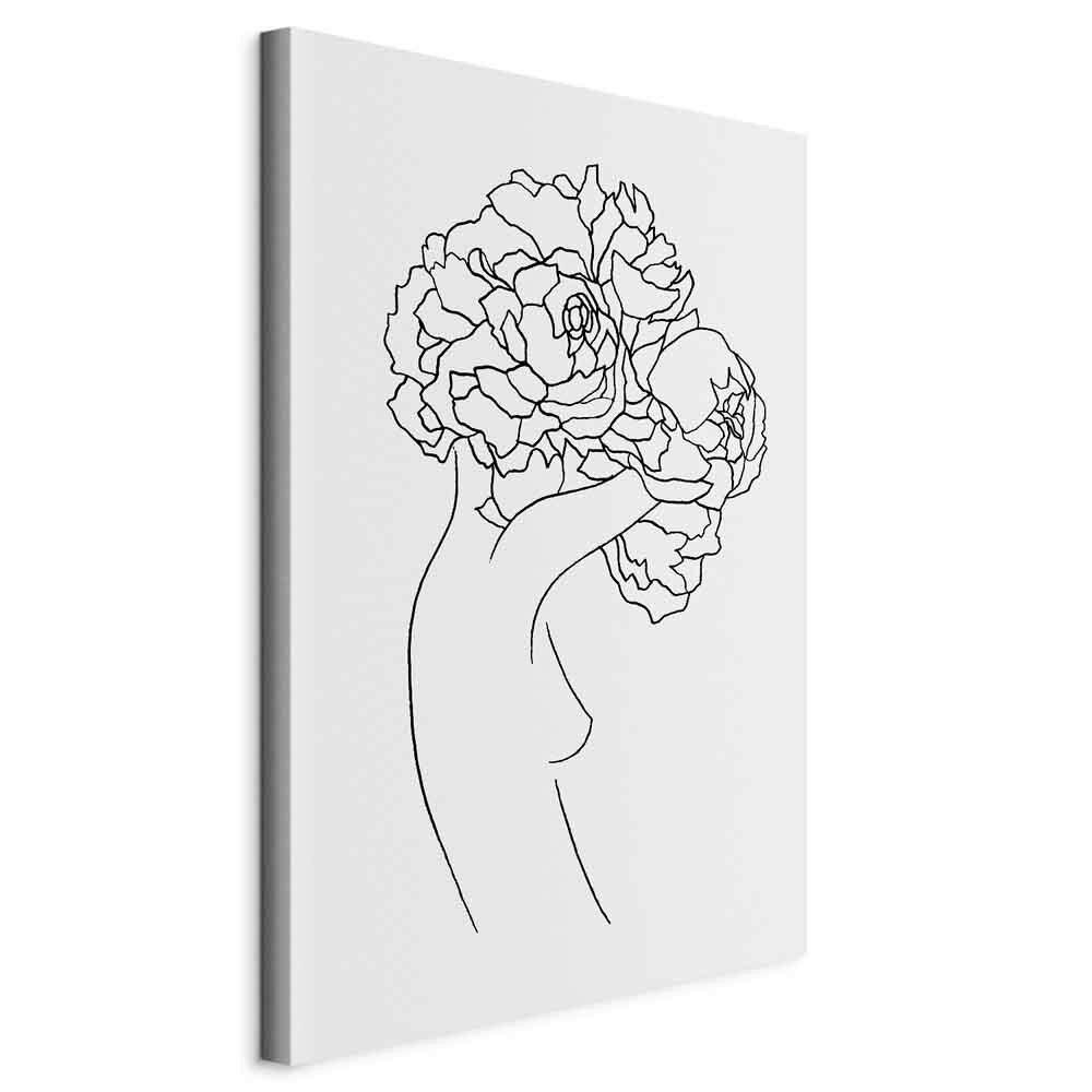 LEINWANDBILD Abstraktes, Blumen, Frauen Schwarz, Weiß  - Schwarz/Weiß, Basics, Holzwerkstoff/Textil (40/60/1,2cm) - artgeist
