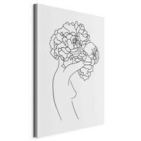 MALBA NA PLÁTNĚ, abstraktní, květiny, ženy, 40/60/1,2 cm - bílá/černá, Basics, kompozitní dřevo/textil (40/60/1,2cm) - artgeist