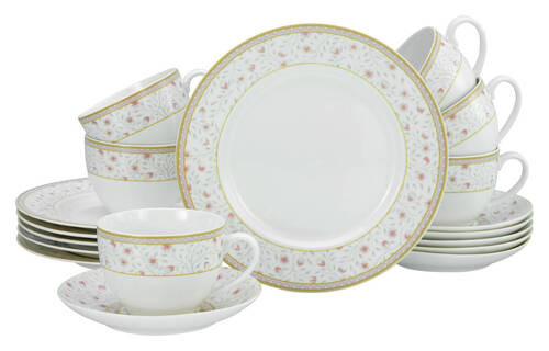 KAFFESERVIS 18 delar  - vit, Trend, keramik (33,5/22,5/29null) - Creatable