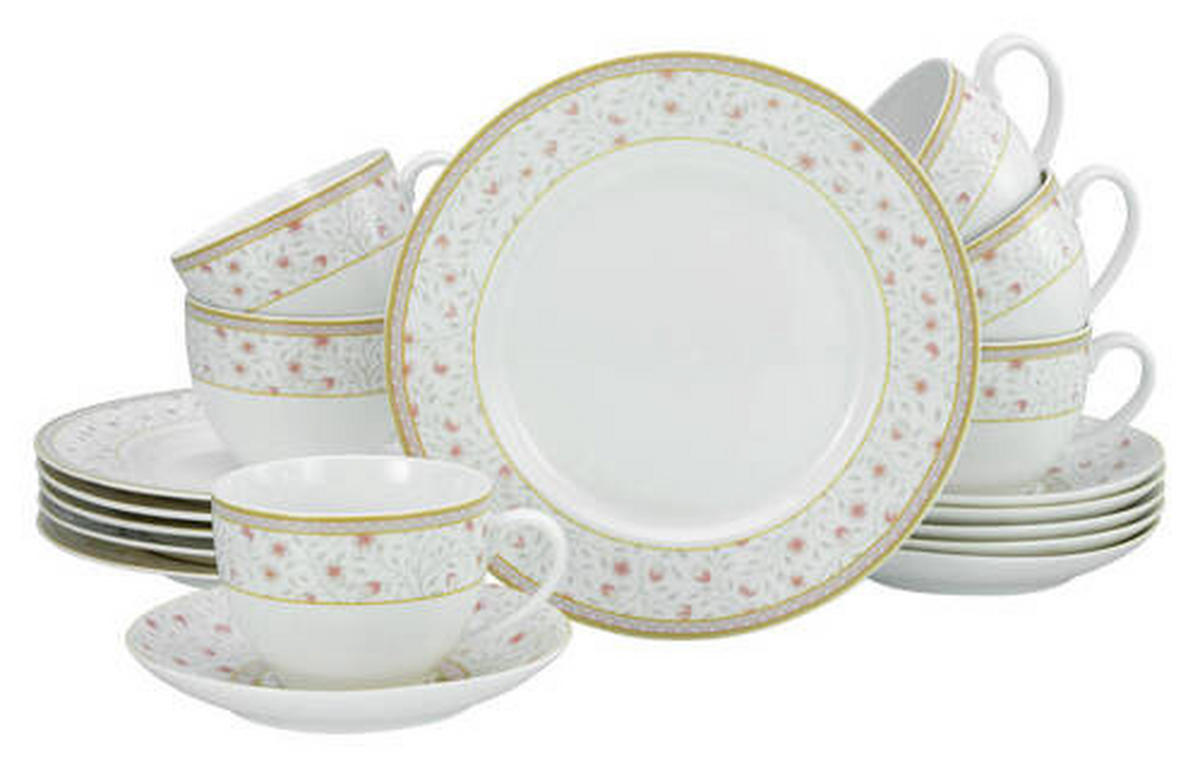 KAFFESERVIS 18 delar  - vit, Trend, keramik (33,5/22,5/29null) - Creatable