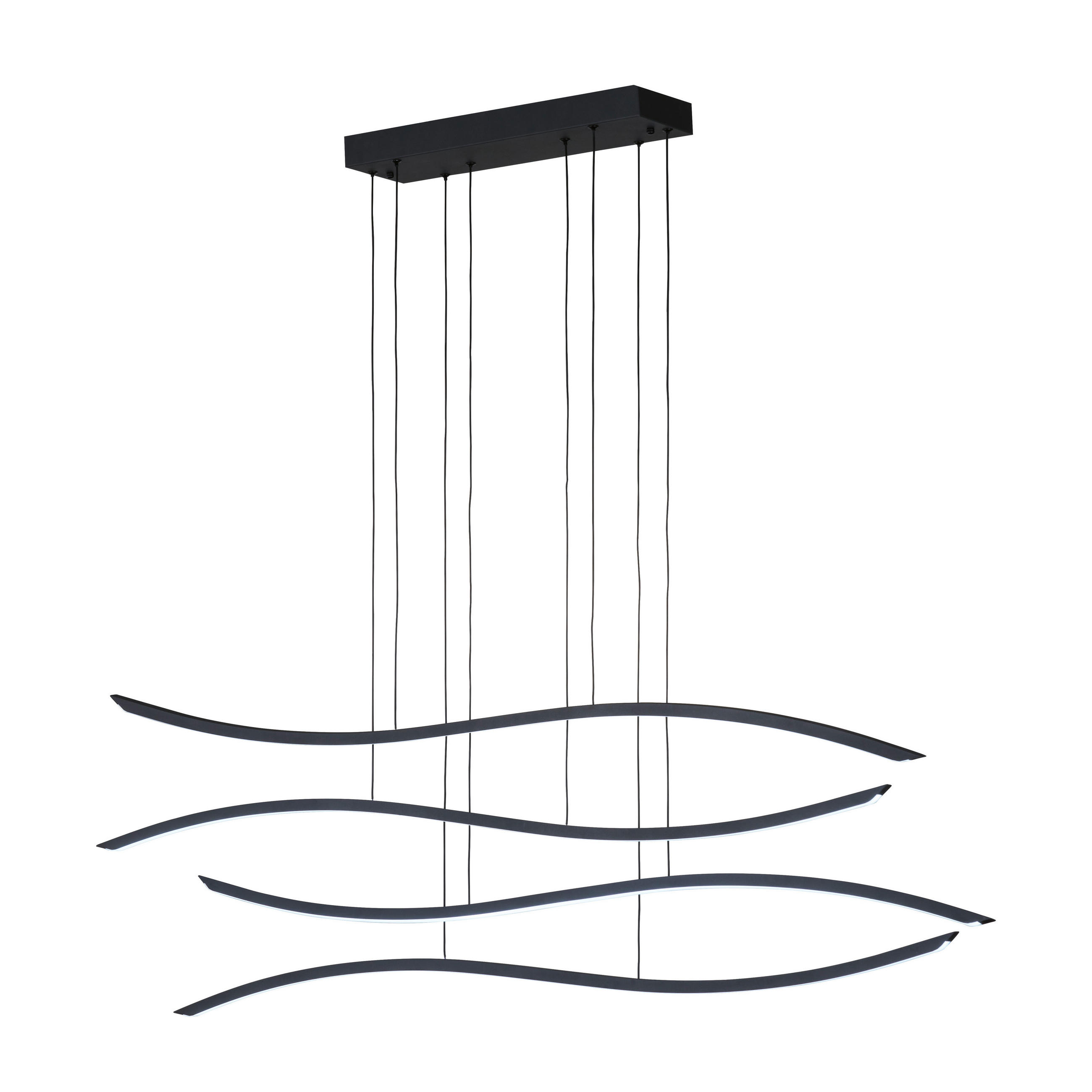 LED-HÄNGELEUCHTE Fisk 136/160 cm   - Schwarz, Design, Metall (136/160cm) - Fischer & Honsel