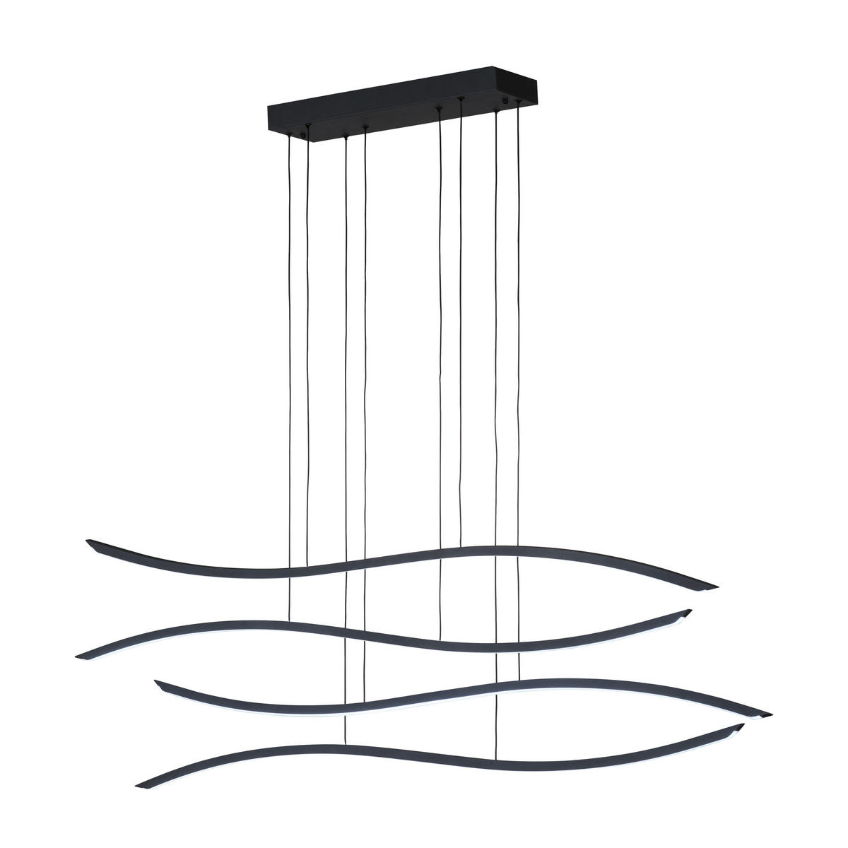 LED-HÄNGELEUCHTE Fisk 136/160 cm   - Schwarz, Design, Metall (136/160cm) - Fischer & Honsel