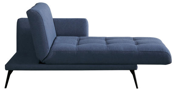 RÉCAMIERE Dunkelblau - Schwarz/Dunkelblau, KONVENTIONELL, Textil/Metall (200/85/106cm) - Novel