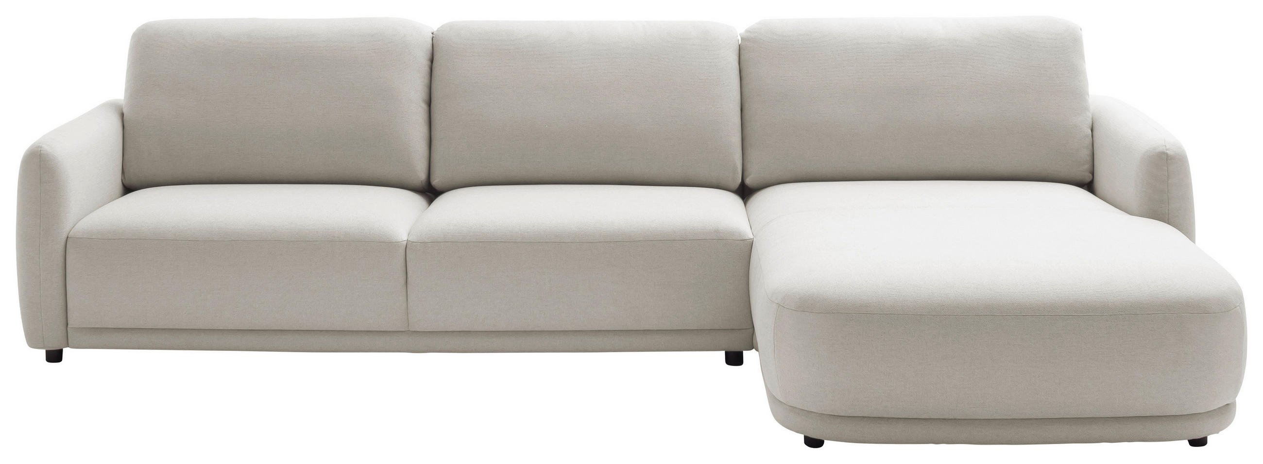 ECKSOFA  Chenille Weiss  - Weiss/Schwarz, Design, Kunststoff/Textil (318/188cm) - Schöner Wohnen