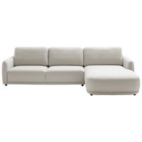 ECKSOFA  Chenille Weiss  - Weiss/Schwarz, Design, Kunststoff/Textil (318/188cm) - Schöner Wohnen