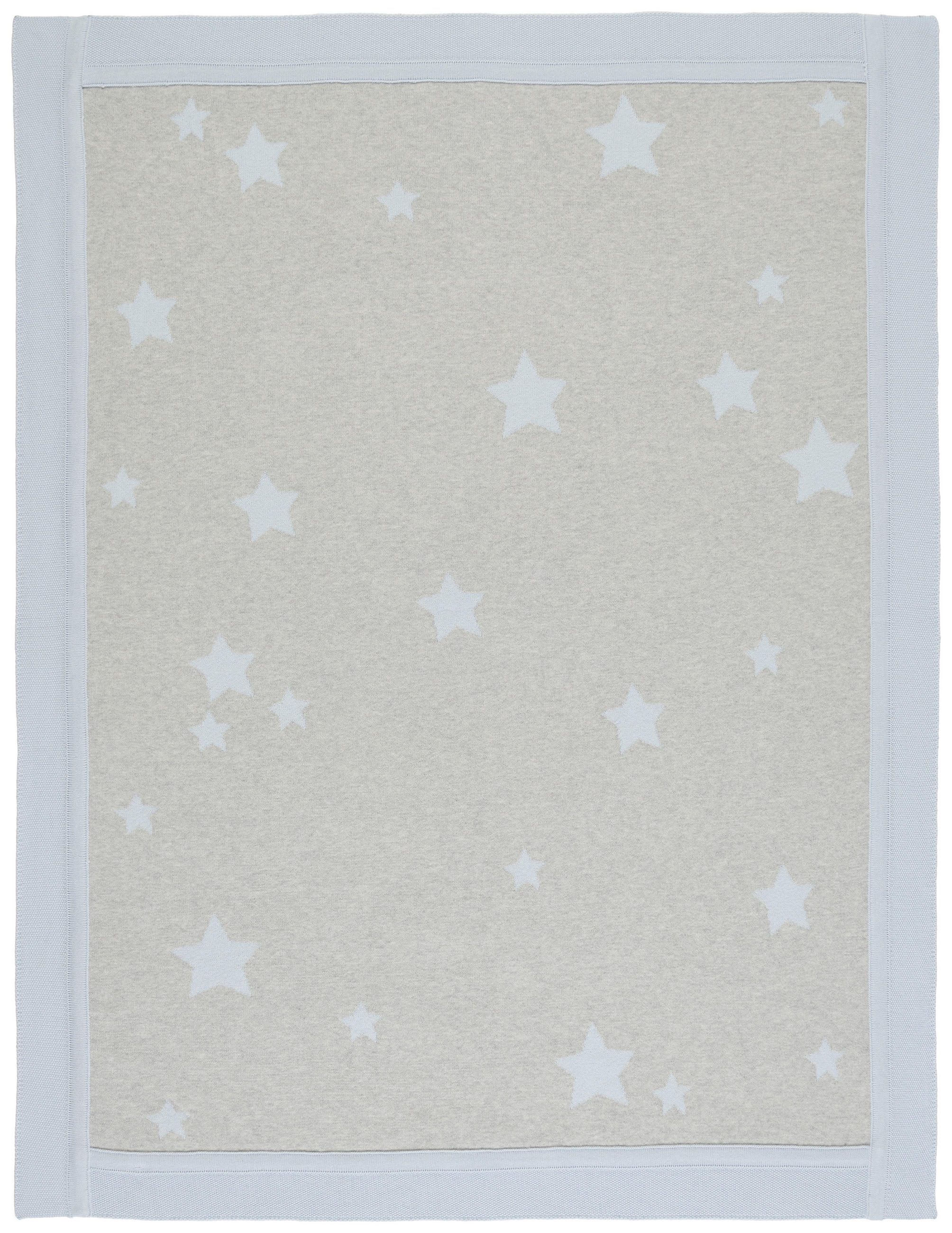 SCHMUSEDECKE Sterne  80/100 cm  - Grau/Hellblau, Design, Textil (80/100cm) - Patinio