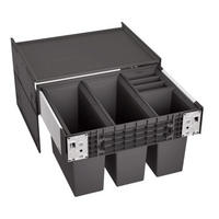 EINBAUABFALLSAMMLER 42 L  - Edelstahlfarben/Anthrazit, Basics, Kunststoff/Metall (56,8/36,1/40cm) - Blanco