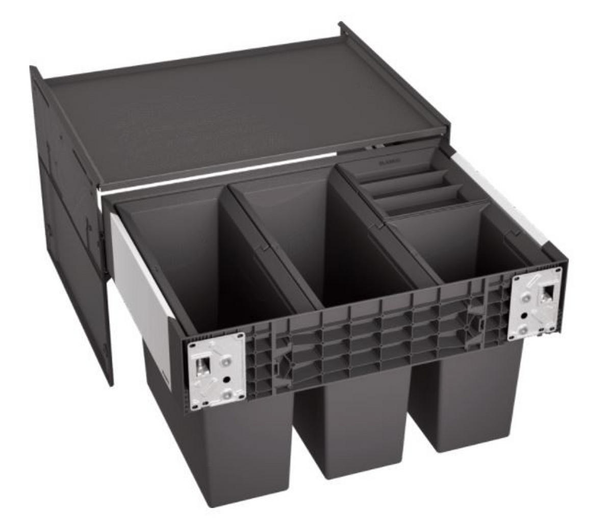 EINBAUABFALLSAMMLER 42 L  - Edelstahlfarben/Anthrazit, Basics, Kunststoff/Metall (56,8/36,1/40cm) - Blanco