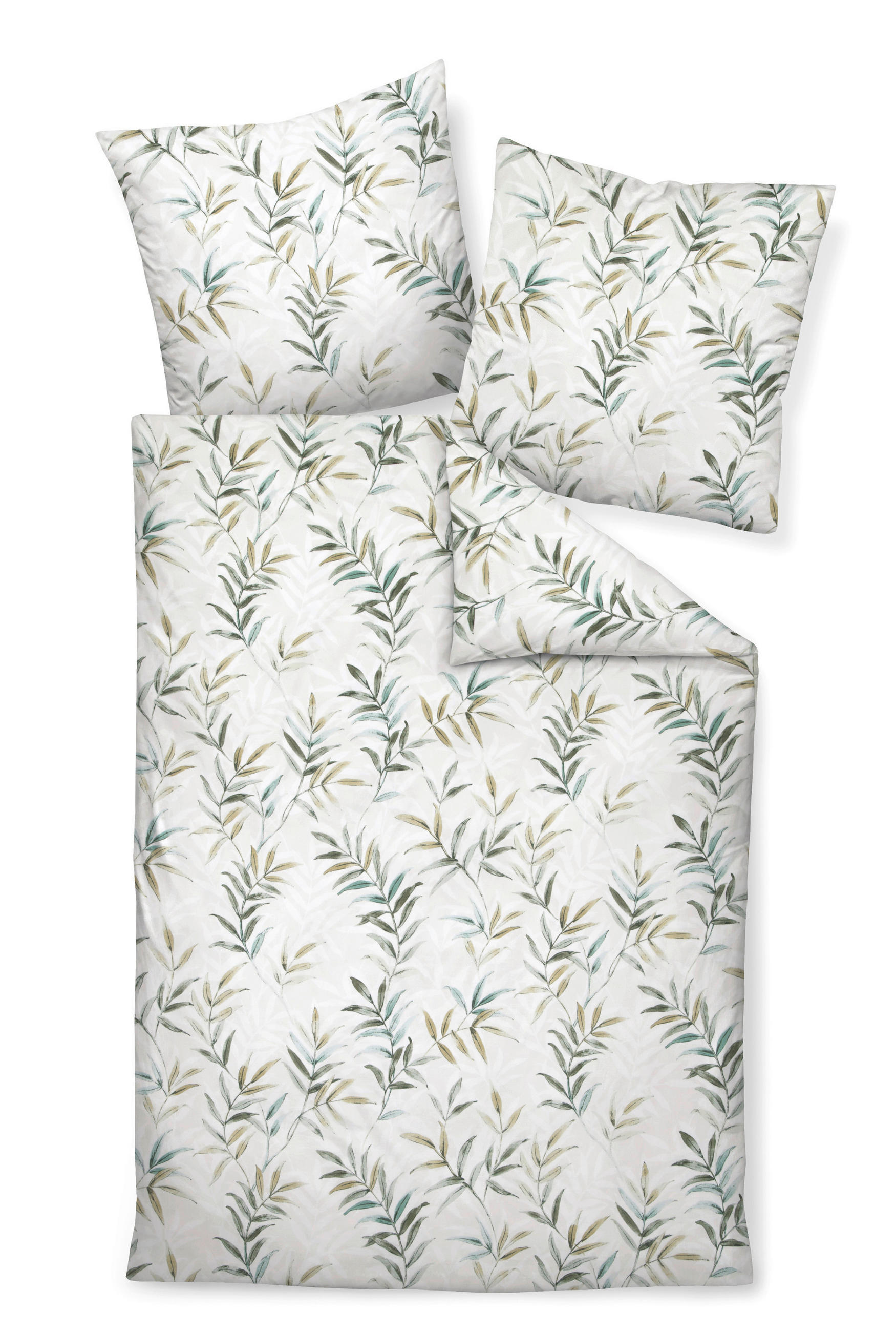 BETTWÄSCHE CHINCHILLA Flanell  - Olivgrün/Grün, Basics, Textil (135/200cm) - Janine