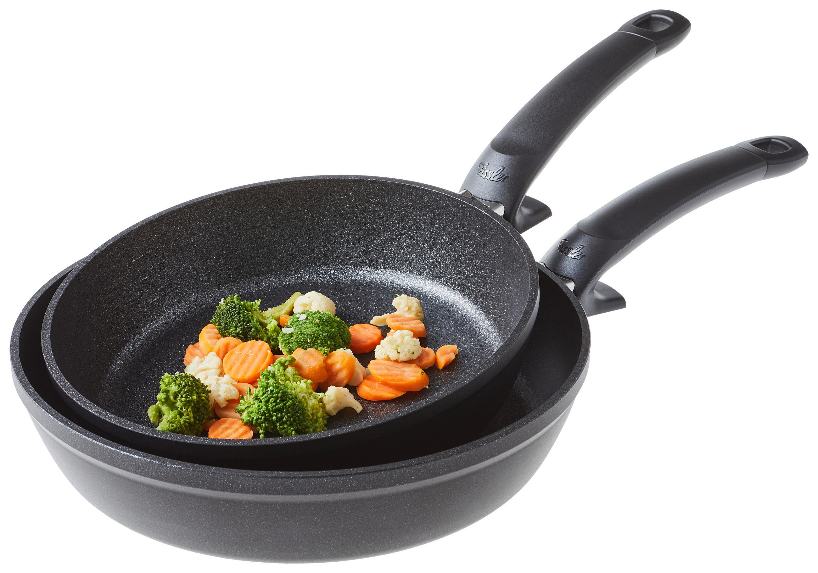 PFANNENSET ADAMANT® COMFORT Aluminium 2-teilig  - Schwarz, Design, Metall (24+28cm) - Fissler