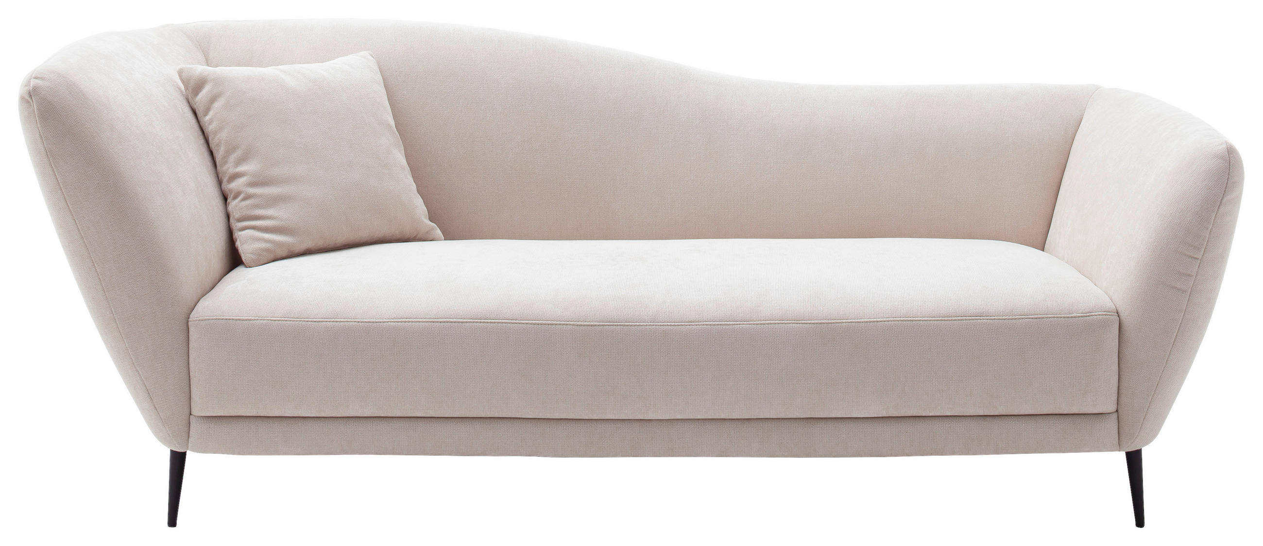 RÉCAMIERE Naturfarben Chenille Zierkissen, Rücken echt  - Schwarz/Naturfarben, KONVENTIONELL, Textil/Metall (224/70/97cm) - Hom`in