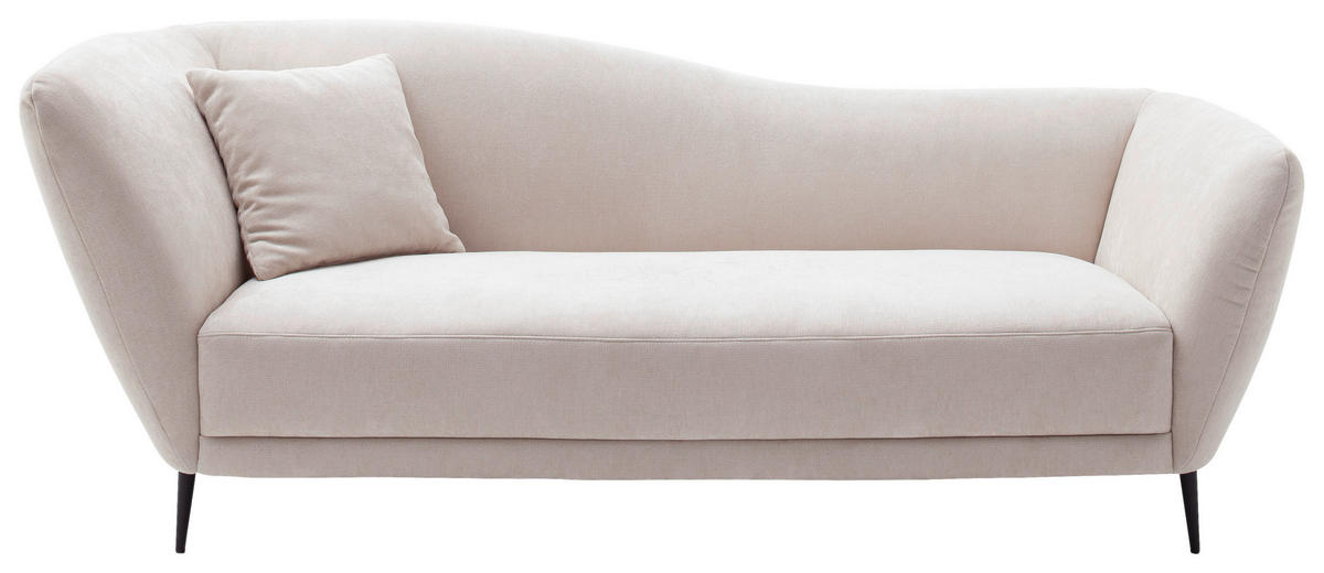 RÉCAMIERE Naturfarben Chenille Zierkissen, Rücken echt  - Schwarz/Naturfarben, KONVENTIONELL, Textil/Metall (224/70/97cm) - Hom`in