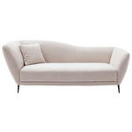 RÉCAMIERE Naturfarben Chenille Zierkissen, Rücken echt  - Schwarz/Naturfarben, KONVENTIONELL, Textil/Metall (224/70/97cm) - Hom`in