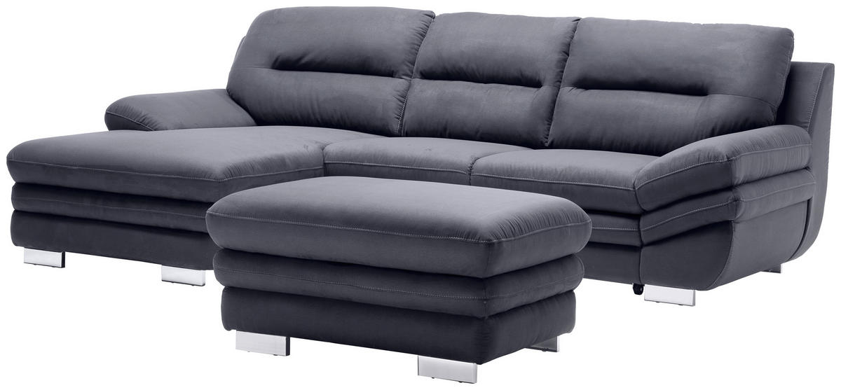 SEDEŽNA GARNITURA, mikrovlakna antracit  - barve kroma/antracit, Design, tekstil (270/92/101cm) - Stylife